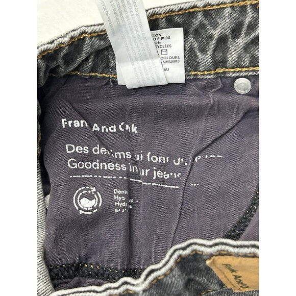 Frank And Oak Women’s Size 27 Nina Wide Leg Jambe Large Black Raw Frayed Hem - Picture 10 of 16